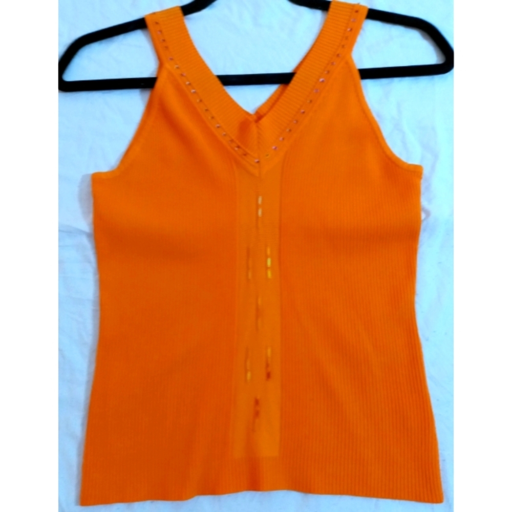 Ladies Orange V neck Top